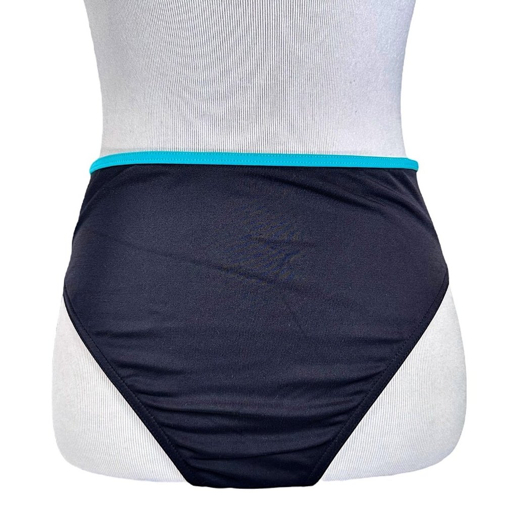 Victoria's Secret Black Teal High Rise Bikini Bottoms Swimwear Medium